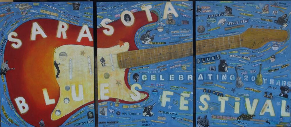 David McGough painting Sarasota Blues Festival 20th Anniversary